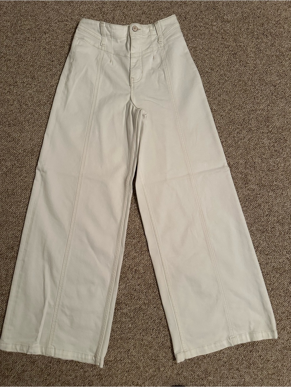 We The Free Ivory High-Rise Trousers